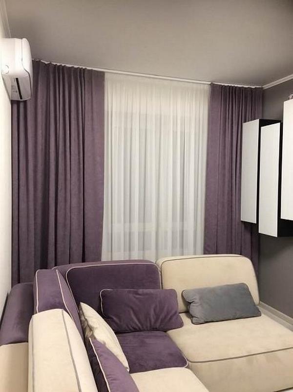 Фиолетовые шторы в гостиную