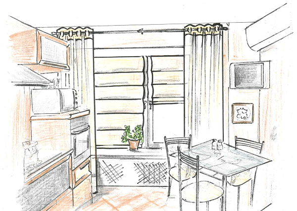 Дизайн-проект штор на маленькой кухне