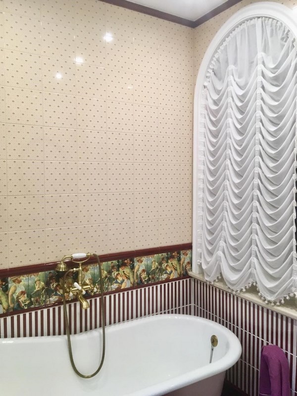 Французские шторы в ванной